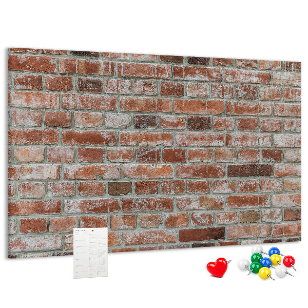 Bild mit Korkrückwand Ziegelwandmotiv mit natürlicher Oberfläche