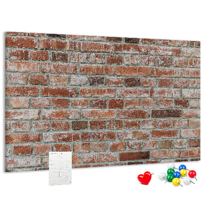 Bild mit Korkrückwand Ziegelwandmotiv mit natürlicher Oberfläche