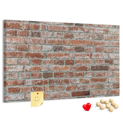 Bild mit Korkrückwand Ziegelwandmotiv mit natürlicher Oberfläche