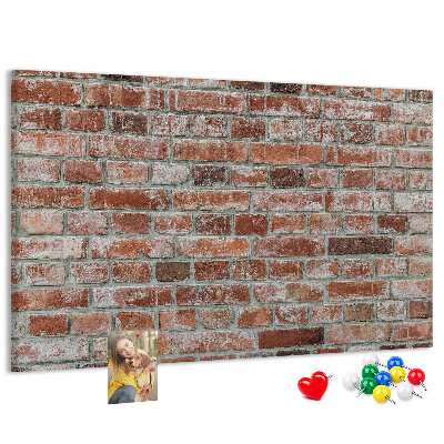 Bild mit Korkrückwand Ziegelwandmotiv mit natürlicher Oberfläche