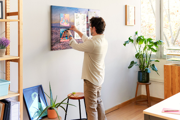 Bild mit Korkrückwand Frühlingslandschaft mit dem Berg Fuji