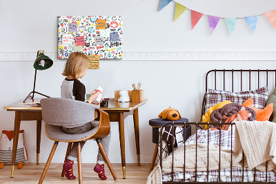 Bilder mit Korkrückwand farbenfrohe Muster mit gezeichneten Motiven