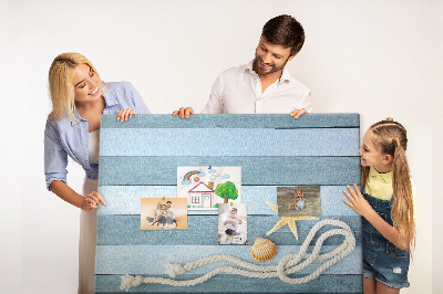 Korkbild Meereslandschaft mit Muscheln und Schnur