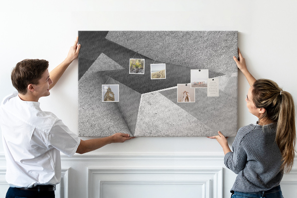 Bilder mit Korkrückwand geometrische Formen im minimalistischen Stil