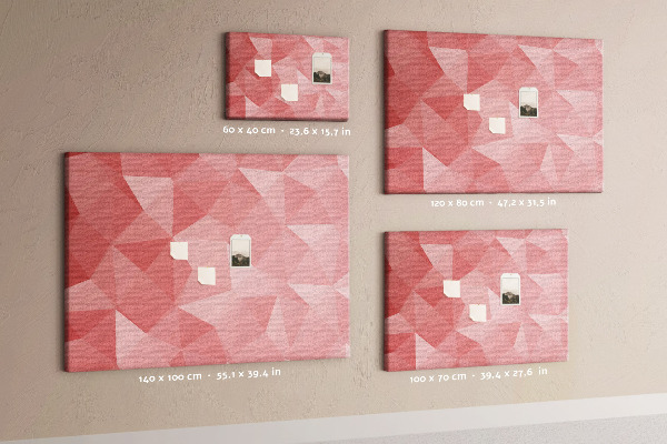 Bilder mit Korkrückwand mit geometrischen Mustern in Rosa- und Beigetönen