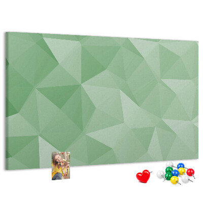 Korktafel mit abstraktem Muster in Grüntönen