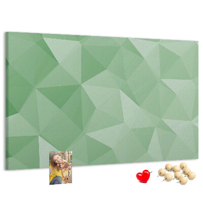 Korktafel mit abstraktem Muster in Grüntönen