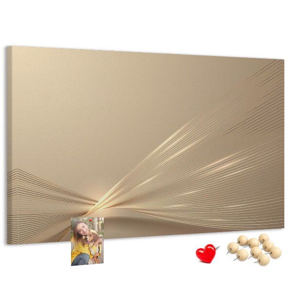 Bild mit Korkrückwand zarte Linien in Beigetönen
