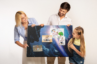 Bilder mit Korkrückwand Weltraumlandschaft mit Planeten und Wolken