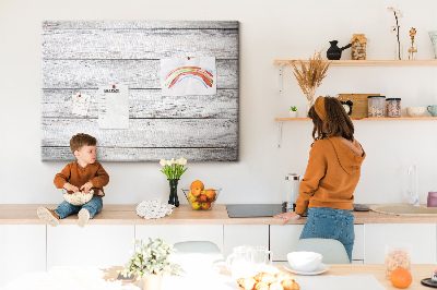 Bilder mit Korkrückwand rustikales Holz mit weißer Lackierung