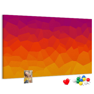 Bild mit Korkrückwand in Farbverlauf mit Orangetönen