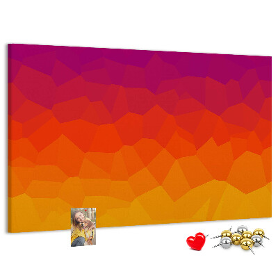 Bild mit Korkrückwand in Farbverlauf mit Orangetönen