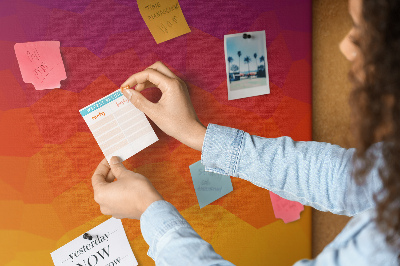 Bild mit Korkrückwand in Farbverlauf mit Orangetönen