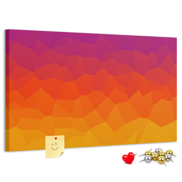 Bild mit Korkrückwand in Farbverlauf mit Orangetönen