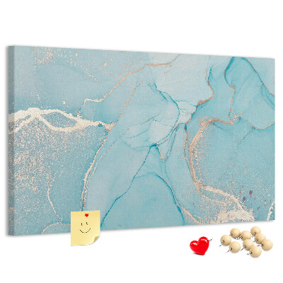 Korktafel mit blauem Marmormuster und feinen Adern