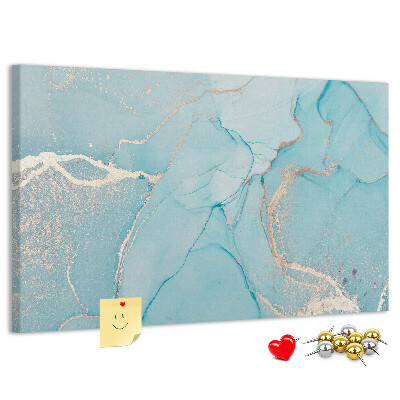Korktafel mit blauem Marmormuster und feinen Adern