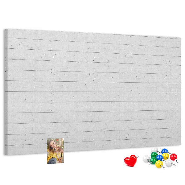 Korktafel in weißer Holzoptik
