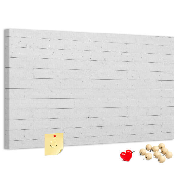 Korktafel in weißer Holzoptik