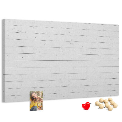 Korktafel in weißer Holzoptik