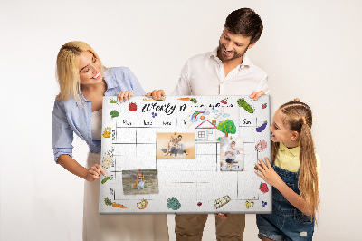 Kork-Pinnwand Speiseplan für die ganze Woche