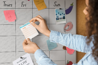 Kork-Pinnwand Speiseplan für die ganze Woche