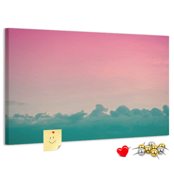 Bilder mit Korkrückwand Sonnenuntergang über den Wolken in Pastelltönen