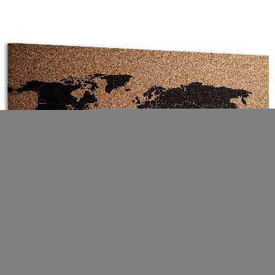 Korktafel in Form einer Weltkarte