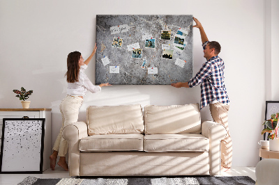Bild mit Korkrückwand elegantes Muster aus geädertem grauem Marmor
