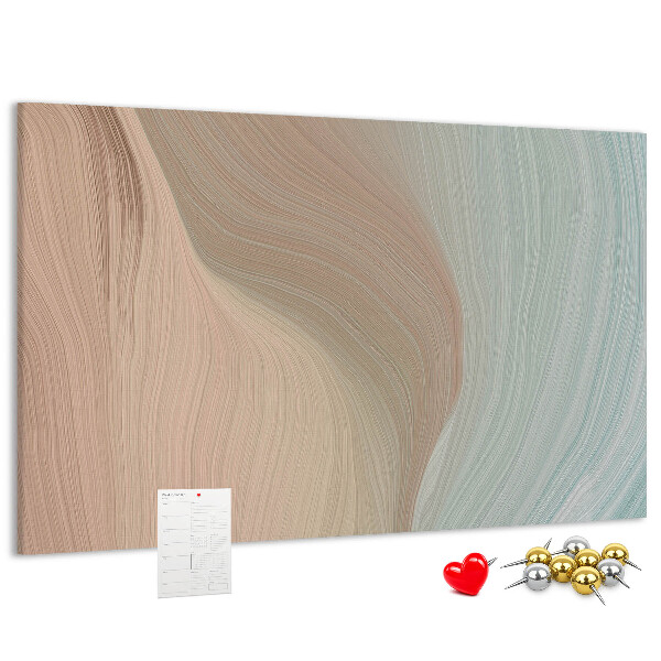 Bild mit Korkrückwand zarte Wellen in Pastelltönen