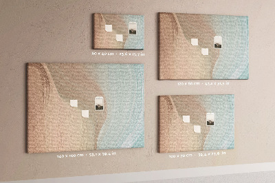Bild mit Korkrückwand zarte Wellen in Pastelltönen
