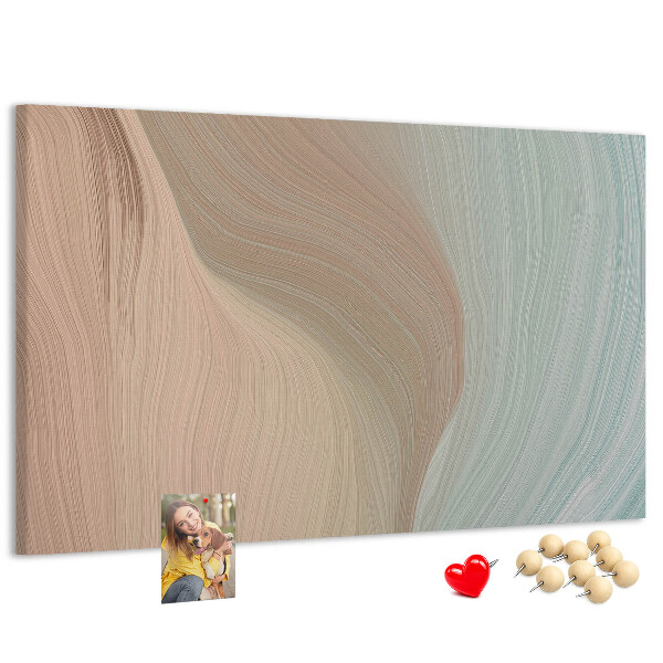 Bild mit Korkrückwand zarte Wellen in Pastelltönen