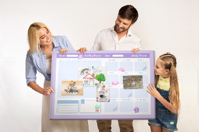 Kork-Pinnwand Jahresplaner im Pastell-Design