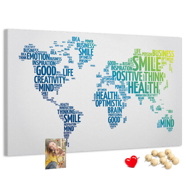 Kork-Pinnwand mit positiven Affirmationen