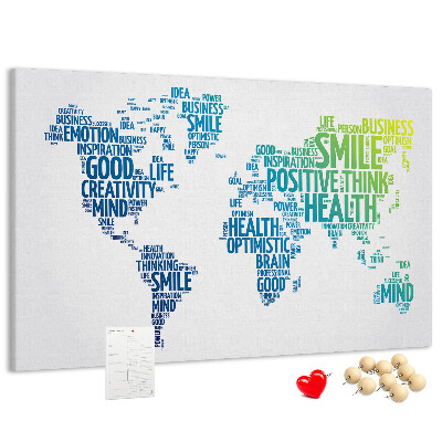Kork-Pinnwand mit positiven Affirmationen