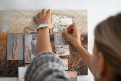 Korktafel mit Motiv Goldenes Mohnfeld im Sonnenuntergang