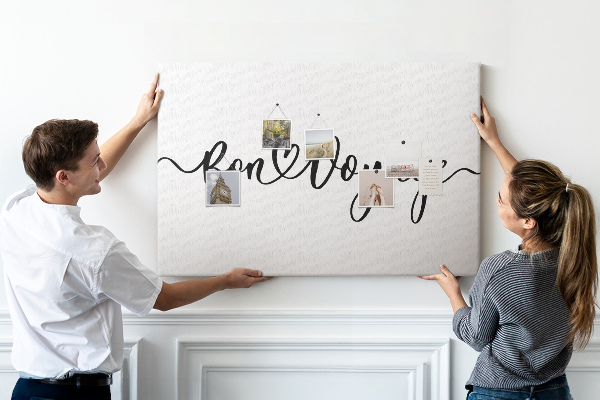 Korktafel eine elegante Inschrift zum Abschied von Reisenden
