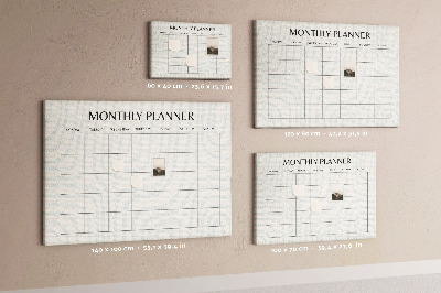 Korktafel mit minimalistischem Monatsplaner-Design