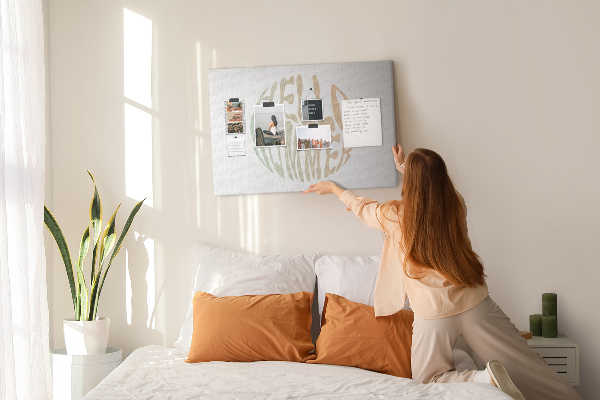 Bild mit Korkrückwand ein sommerliches Retro-Willkommen