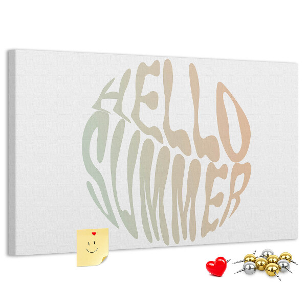 Bild mit Korkrückwand ein sommerliches Retro-Willkommen