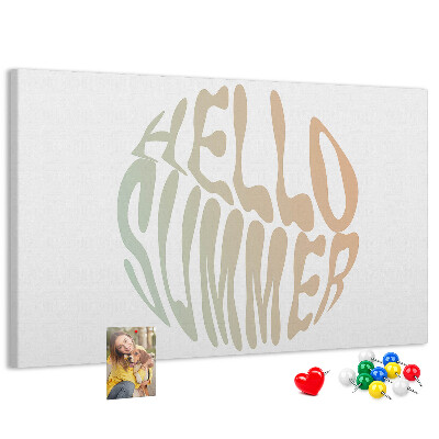 Bild mit Korkrückwand ein sommerliches Retro-Willkommen