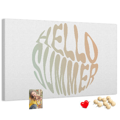 Bild mit Korkrückwand ein sommerliches Retro-Willkommen