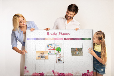 Kork-Pinnwand blumenförmiger Wochenplaner mit Farben