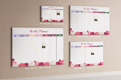 Kork-Pinnwand blumenförmiger Wochenplaner mit Farben
