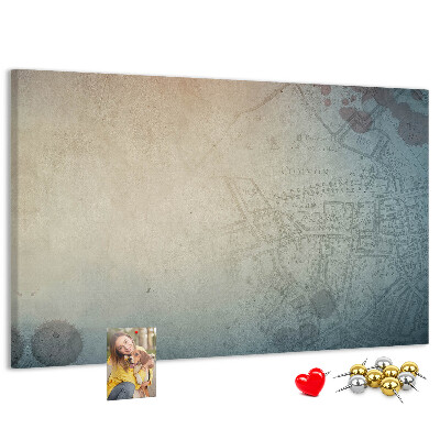 Korktafel alte Karte mit zarten Flecken