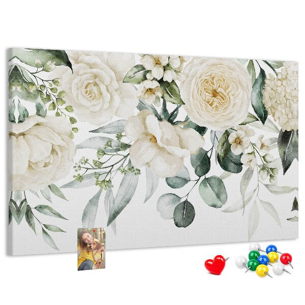 Kork-Pinnwand mit zartem Blumenmuster