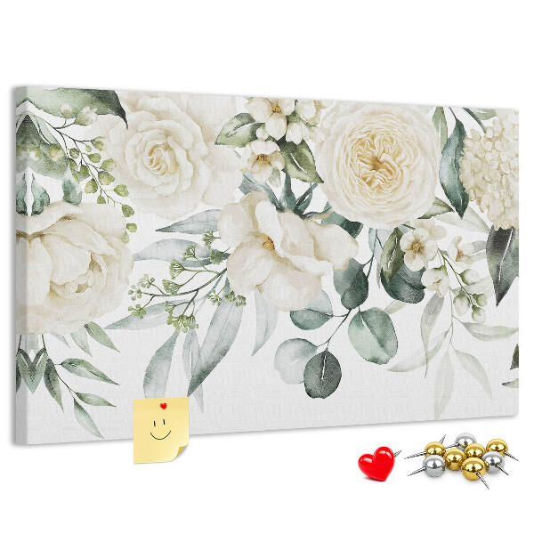 Kork-Pinnwand mit zartem Blumenmuster