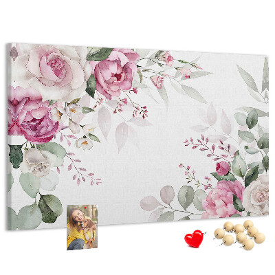 Korkbild mit Blumenmuster in Pastelltönen