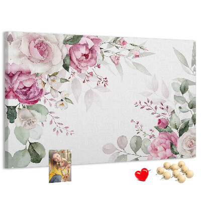 Korkbild mit Blumenmuster in Pastelltönen
