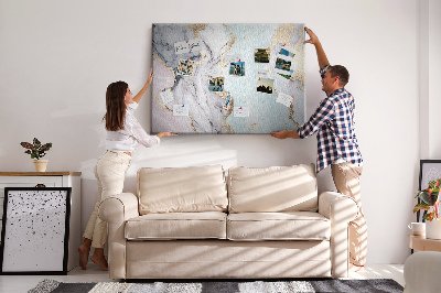 Bilder mit Korkrückwand elegantes Marmormuster mit goldenen Akzenten