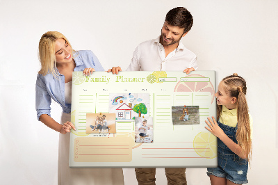 Korkbild Familienplaner mit Zitrusmuster